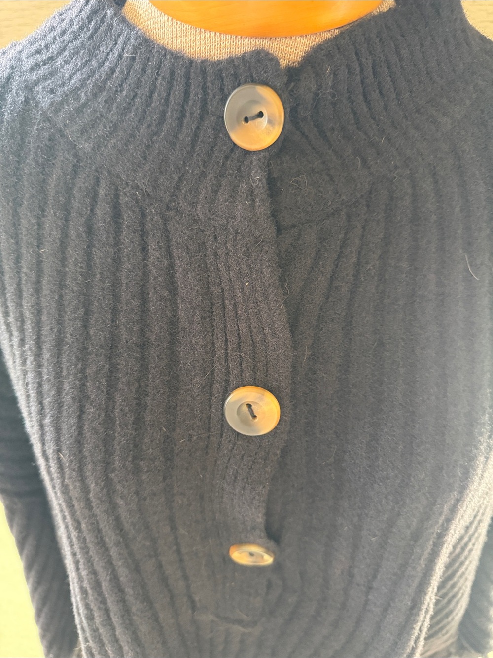 Free People Black Ribbed Button-Up Cardigan - Picture 3 of 6